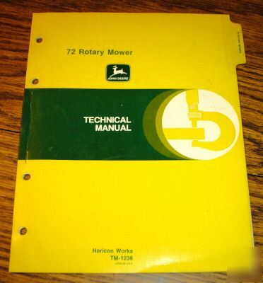 John deere 850-950 tractor 72 mower technical manual