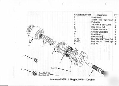 Kawasaki NV64DT hydraulic/hydrostatic needle bearing