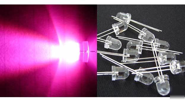 10 sets 8MM pink 12V ready 6000MCD led leds