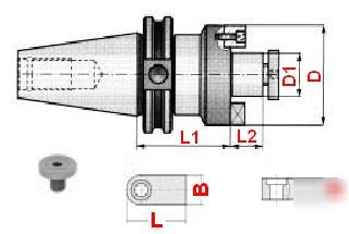 Bison cat-50 shell mill holder-1.25X12 arbor dia: 1.25