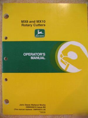 John deere MX8 MX10 mx 8 10 rotary cutter ops manual