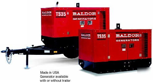 Baldor 35KVA kw industrial towable diesel generator
