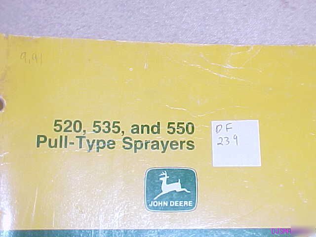 John deere 520 535 550 sprayer pull type parts catalog