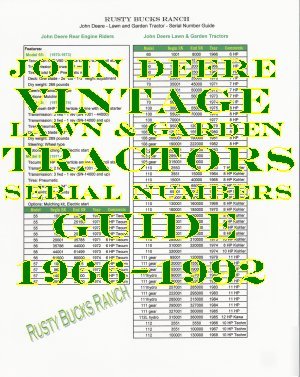 John deere lawn & garden tractors serial number guide