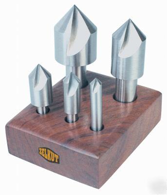 New 5PC single flute countersink set 60 degree