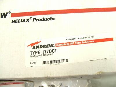 New andrew heliax type 177DCT connector assembly, 