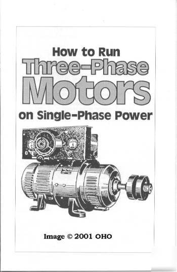 Run three phase motors on single phase 3 phase