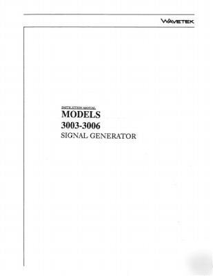 Wavetek 3003 3004 3005 3006 oper & service manual