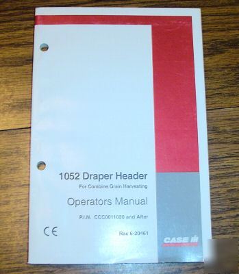 Case ih 1052 draper header operator's manual