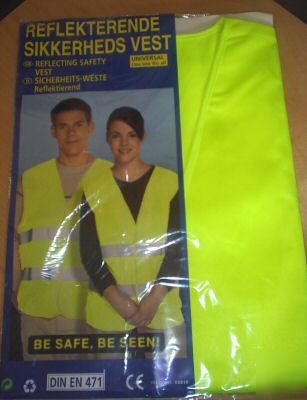 New hi viz adult reflecting safety vest (one size) 