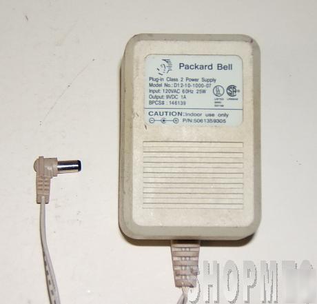 Packard bell 9V 1A ac power adapter D12-10-1000-07