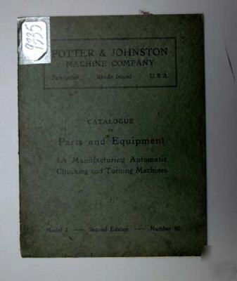 Potter&johnston parts manual for 5A machines