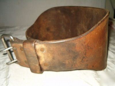 Work/back saver belt: h.d. cowhide,30-36â€ waist,vintage