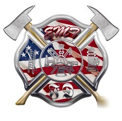 Firefighter emt decal reflective 4