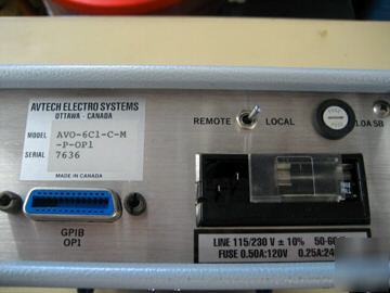 Avtech pulse generator model avo-6C1-c-m-p-OP1