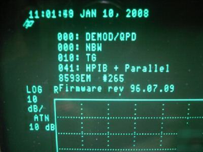 Hp / agilent 8593EM emc spectrum analyzer 9KHZ to 22GHZ