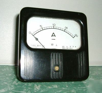 Large 1963 vintage 0-20 amps dc panel meter rare japan