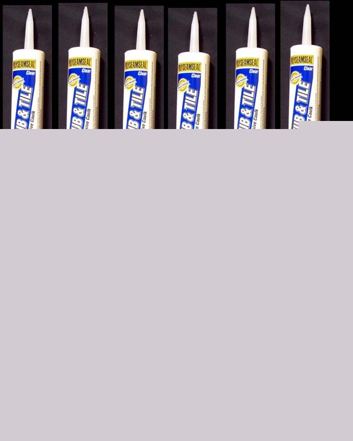 Lot of 10 polyseamseal tub & tile clear adhesive caulk