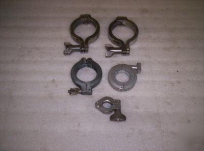 Nor-cal / hps vacuum clamps lot of 5 NW50 NW40 NW25 