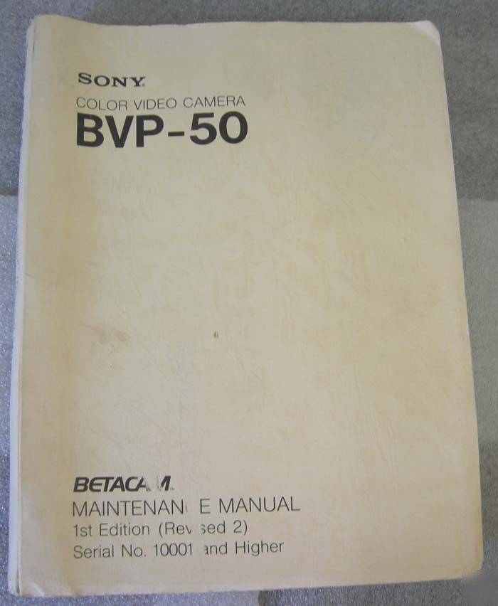 Sony bvp-50 color video camera manual