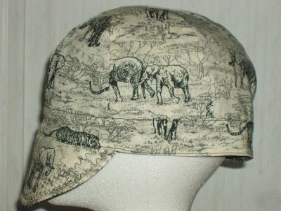 Welding cap in safari animals-a 100% cotton hat