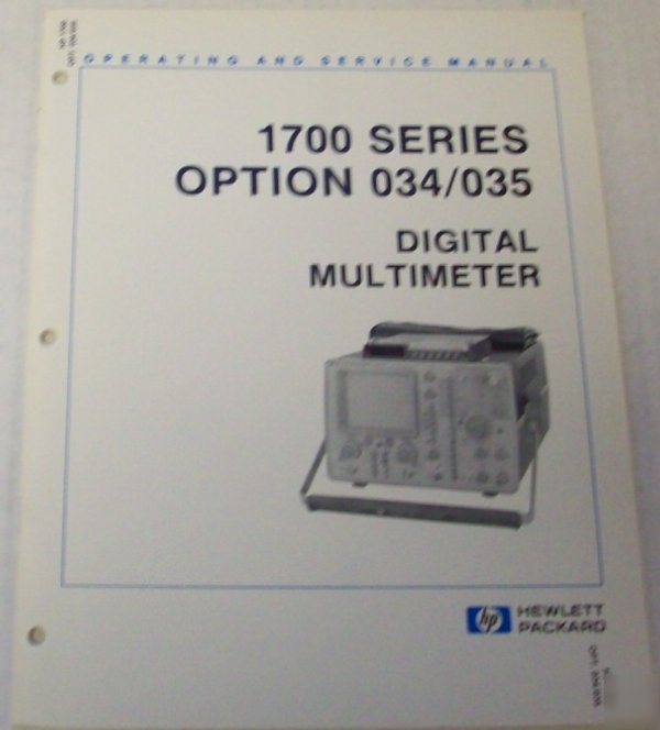 Hp 1700 series option 034/035 op/svc manual - $5 ship 