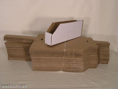 Bin boxes 2 x 12 x 4.5 in white corrugated 50 aaa box