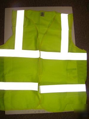 Breakaway mesh lime green safety vests (l) 
