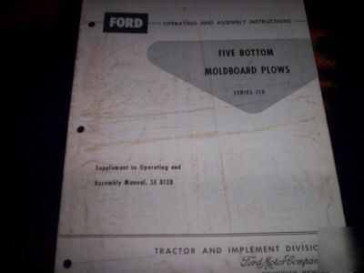 Ford series 118 moldboard plows operating instructions
