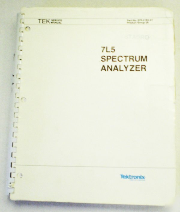 Tektronix 7L5 spectrum analyzer service manual $5 ship