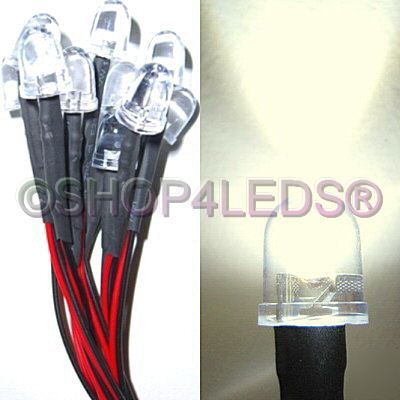 10 pcs 12VDC 10MM 40Ã‚Â° 5-chips white led 100MA@280KMCD