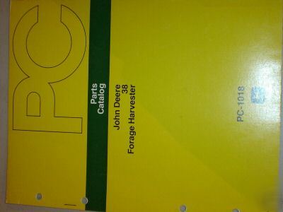 John deere 38 forage harvester parts book manual