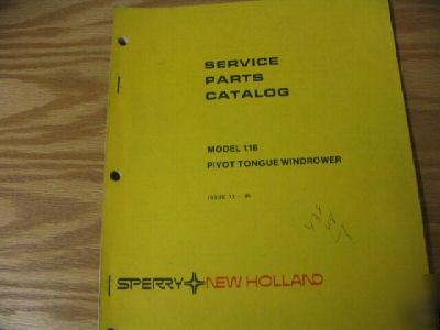 New holland 116 pivot tongue windrower parts catalog