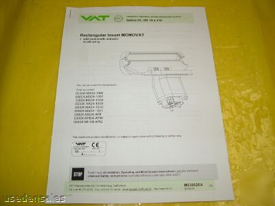 New vat monovat rectangular gate valve 0300X-MA24-1006 