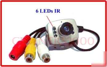 New wire infra-red 25*15*35 6LEDS colour cctv camera, 