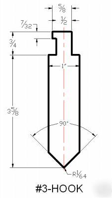 Press brake die tooling punch #3-ht x 48