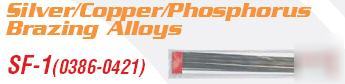 0386-0421 turbo torch sf-1 s/c/p brazing alloy