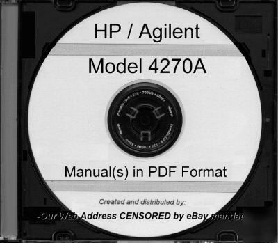 Agilent hp 4270A service and operating manual HP4270A