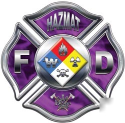 Firefighter hazmat decal reflective 6