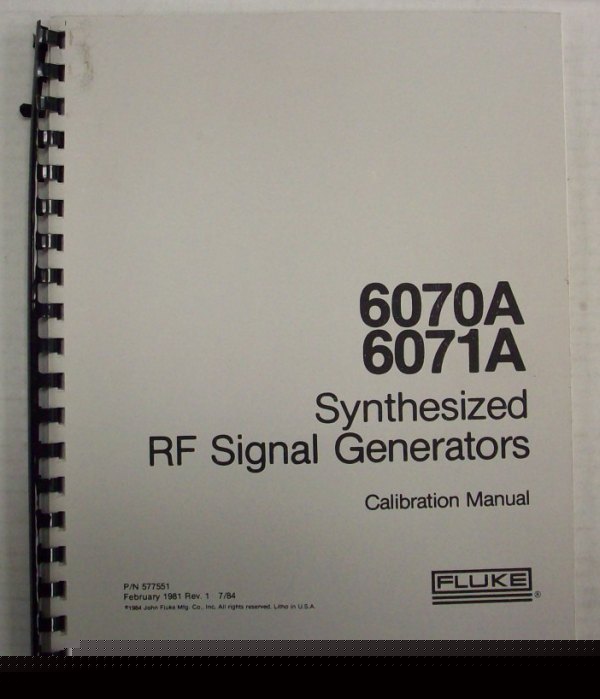 Fluke 6070A 6071A calibration manual - $5 shipping 