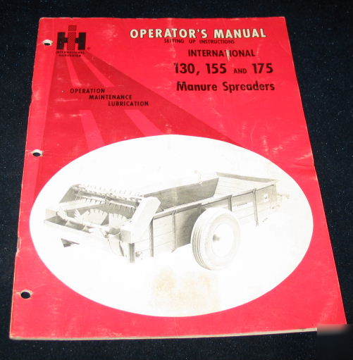 Ih intl harvester 130 155 175 manure spreaders