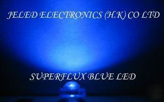 New 100X superflux blue 5MM r/h led lamp 15,000MCD f/r