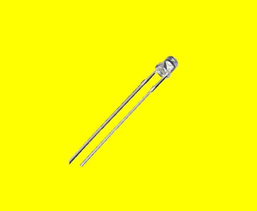 100X 3MM yellow wide angle flat top led free resistors