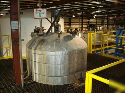 2500 gallon stainless steel hot mixing tank dish 