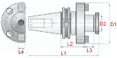 Bison cat-50 face mill holder-2.5X4 arbor dia:2.5