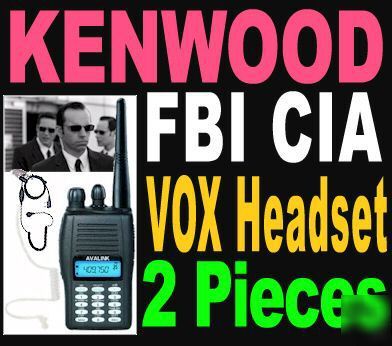 For kenwood 2X earphones vox undercover clear coil ptt