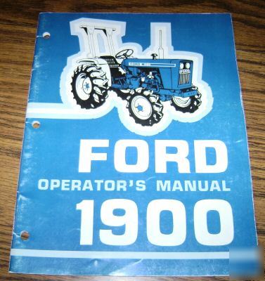 Ford 1900 tractor operator's manual book catalog book
