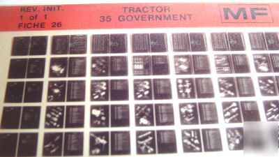 Massey ferguson 35 govt tractor parts book microfiche