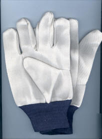 Work gloves 100% cotton w/black wnit wrist cuffs 12PRS