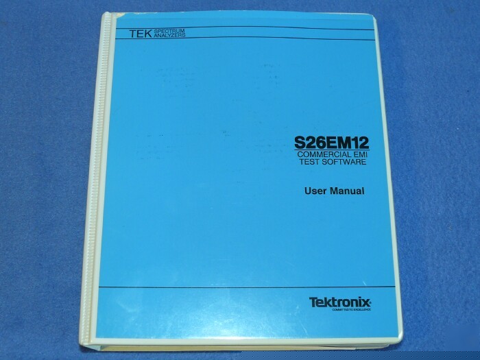Tektronix emi software and manual S26EM12 for 2712, etc